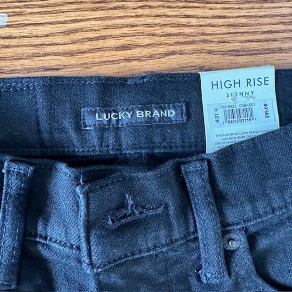 LUCKY BRAND SKINNY JEANS BLACK SIZE 27/4 BRAND NEW - Picture 7 of 8